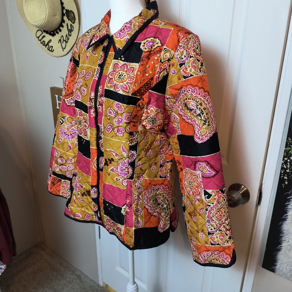 Silkland Lightweight Patchwork Quilted Jacket L 1… - image 2